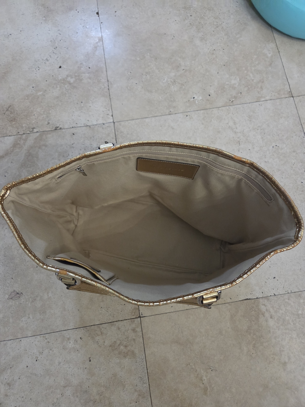Dolce & Gabbana Leopard Print Tote Bag Gold Leather Trim Logo Plate Y2k - Picture 4 of 12